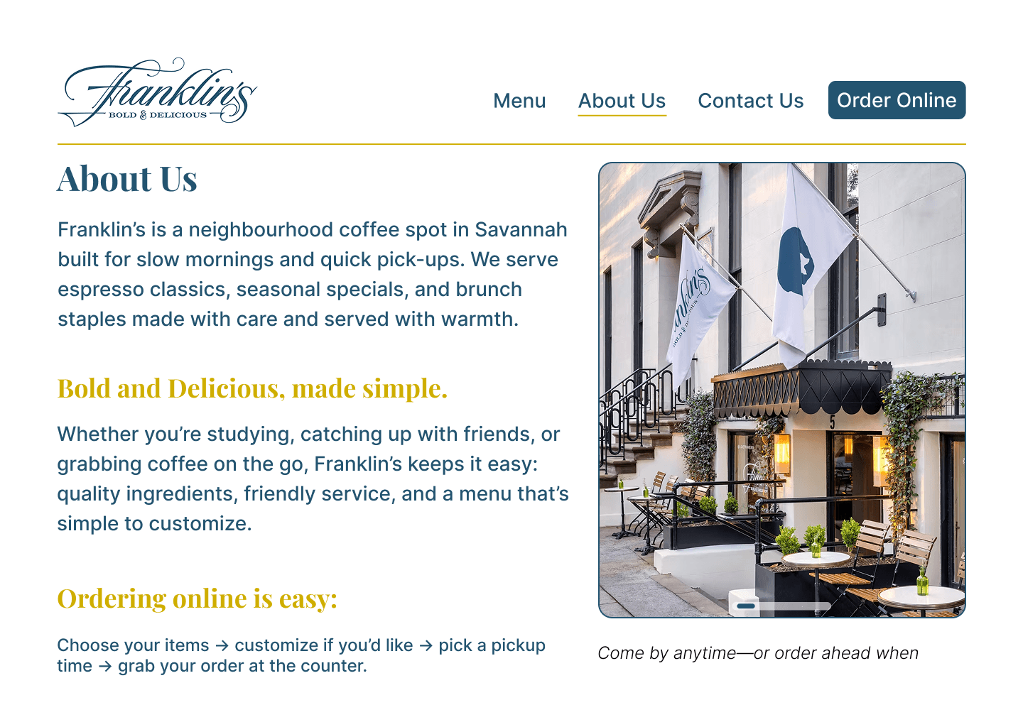 Redesigned Franklin's about page